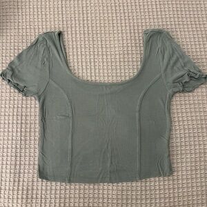 PacSun light green ribbed baby tee
